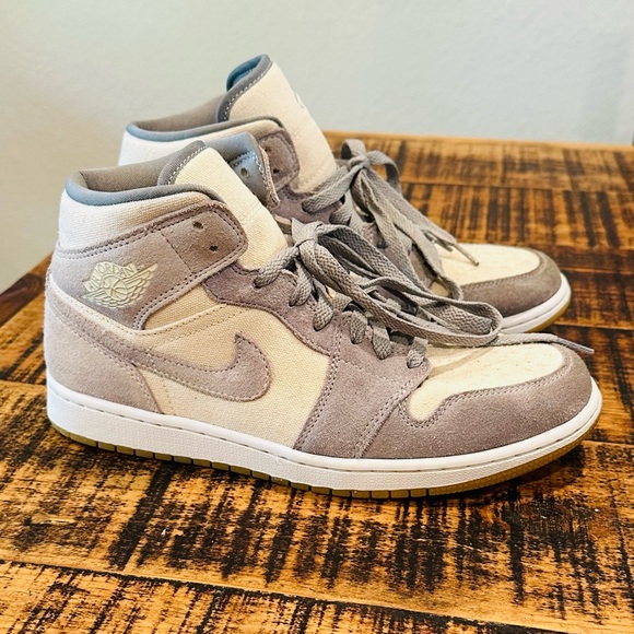 Nike Other - AIR JORDAN 1 MID SE COCONUT MILK GUM MENS BASKETBALL SHOES